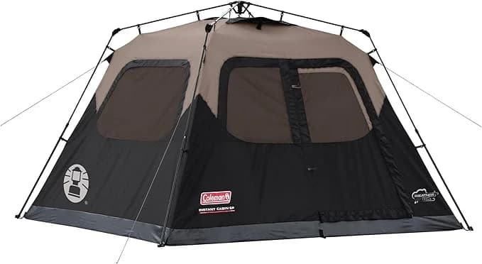 Coleman 4/6/8/10 Person Instant Camping Tent with 1-Minute Setup, Large Family Tent with Pre-Attached Poles, Air Vent, & Carry Bag, Sets Up in About 60 Seconds
